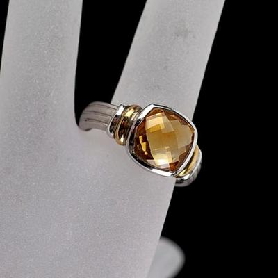 Sterling Golden CZ Ring