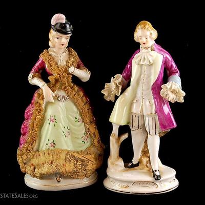 PAIR Porcelain Male & Female Figurine Set