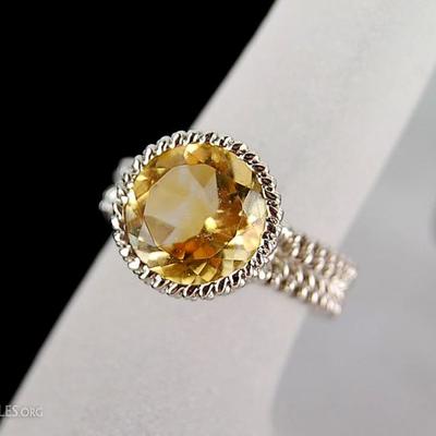 Sterling Golden CZ Ring