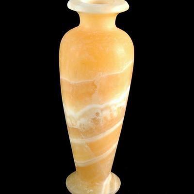 Carved Orange Granite Bud Vase