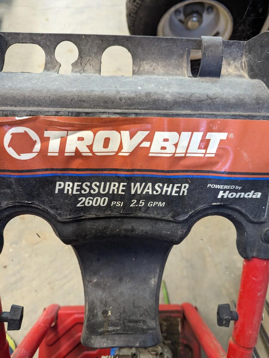 TroyBilt Pressure Washer 2600 PSI