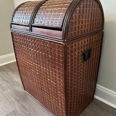 Wood & Wicker Laundry Basket