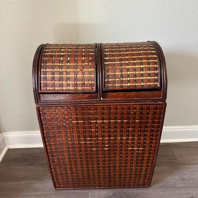 Wood & Wicker Laundry Basket