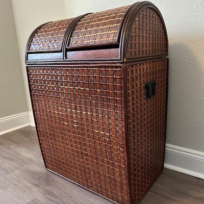 Wood & Wicker Laundry Basket