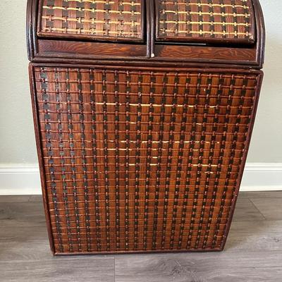 Wood & Wicker Laundry Basket
