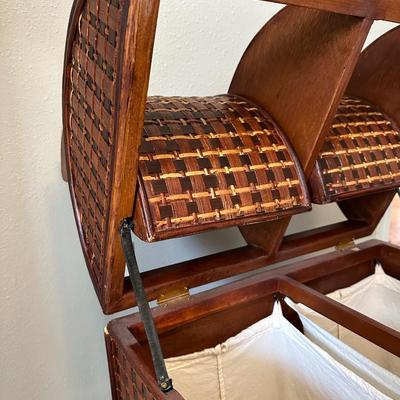 Wood & Wicker Laundry Basket
