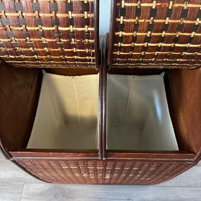 Wood & Wicker Laundry Basket