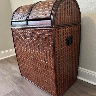 Wood & Wicker Laundry Basket