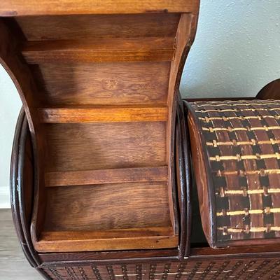 Wood & Wicker Laundry Basket