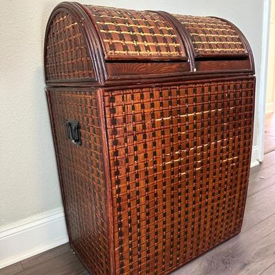 Wood & Wicker Laundry Basket