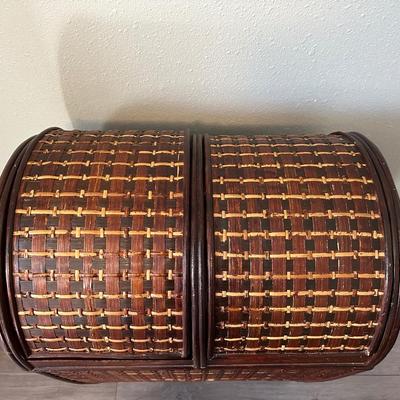 Wood & Wicker Laundry Basket