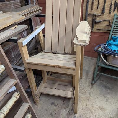 Wood Slat Elevated Beach Chair