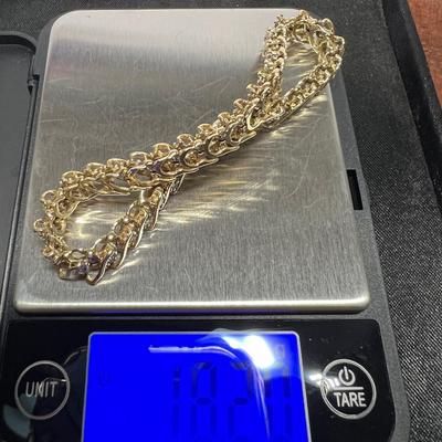10 K Gold and Diamond Bracelet