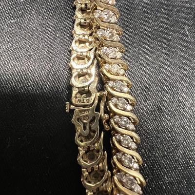 10 K Gold and Diamond Bracelet