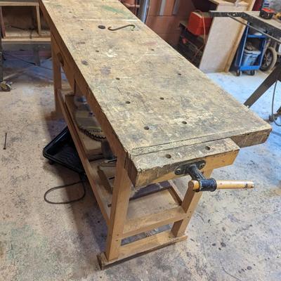 Solid Wood Work Table With Drawers