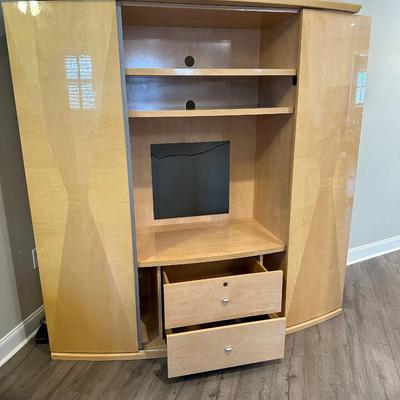 Italian Armoire Entertainment Center W/ Sliding Doors