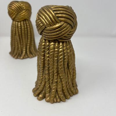 Pair of 5.75â€ tall Tassel Candlestick Holders