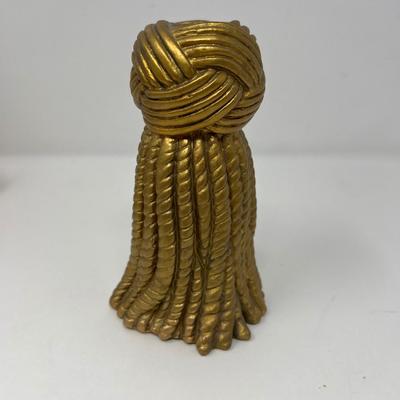 Pair of 5.75â€ tall Tassel Candlestick Holders