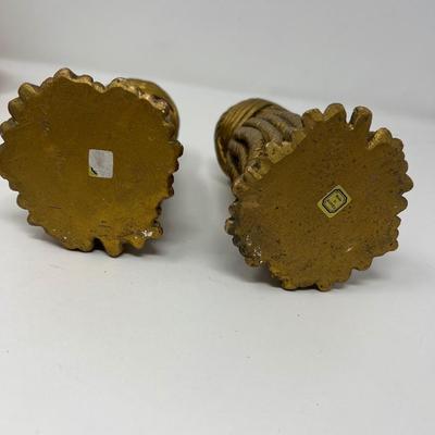 Pair of 5.75â€ tall Tassel Candlestick Holders