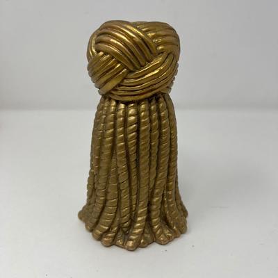 Pair of 5.75â€ tall Tassel Candlestick Holders