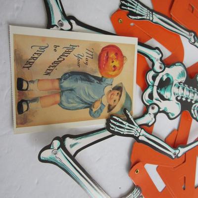 Lot of Halloween Die Cut Flats and Repro Post Card