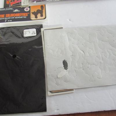Neat Newer Lot of Halloween Treat Boxes and 2 Sheets of Cut Out Cats