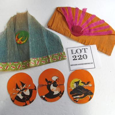 Old Halloween Tissue Paper Hats and Die Cuts
