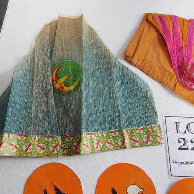 Old Halloween Tissue Paper Hats and Die Cuts