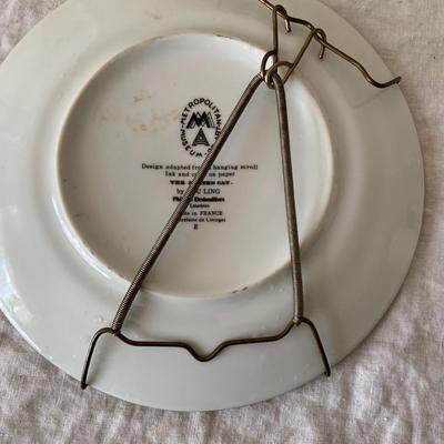 Limoges Porcelain Met Museum of Art Plate, Seated Cat