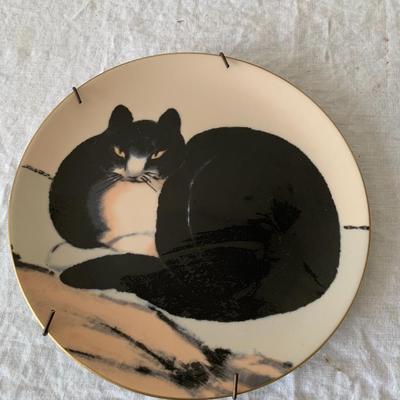 Limoges Porcelain Met Museum of Art Plate, Seated Cat