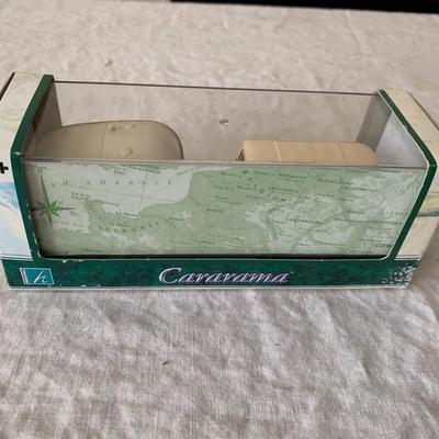 Cararama Volkswagen Samba Bus & Caravan Trailer 1/70 in Display Case