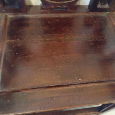 Antique Solid Wood Carved Accent Chair