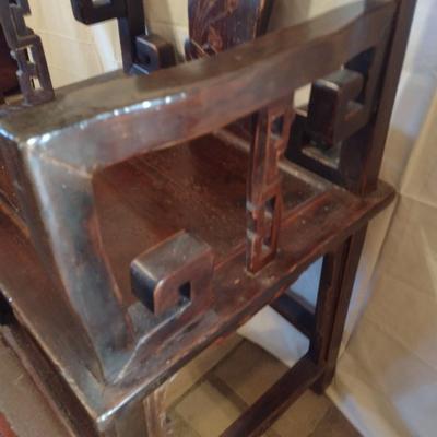 Antique Solid Wood Carved Accent Chair