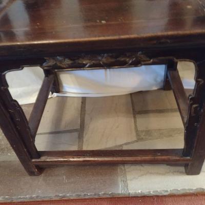 Antique Solid Wood Carved Accent Chair