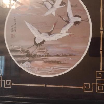 Framed Art Print Asian Influence Herons in Flight Choice A