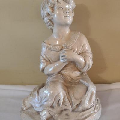 Ceramic Young Girl Day Dreaming Statuette