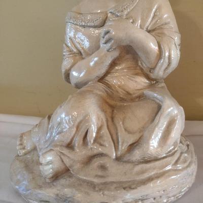 Ceramic Young Girl Day Dreaming Statuette