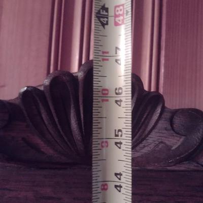 Antique Oak Wash Stand with Mirror and Towel Rod