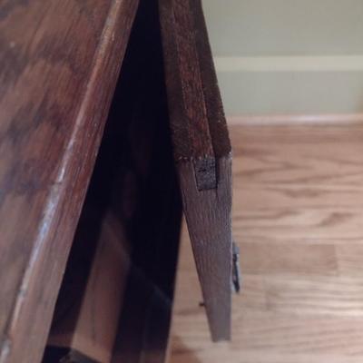 Antique Oak Wash Stand with Mirror and Towel Rod