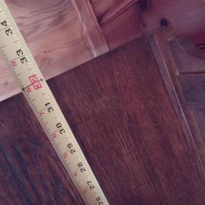 Antique Oak Wash Stand with Mirror and Towel Rod