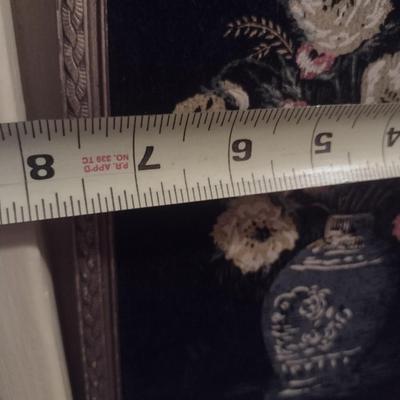 Pair of Vintage Floral Pictures on Felt Canvas