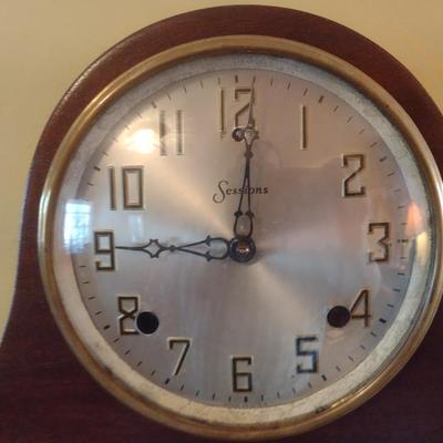 Antique Sessions Eight Day Mantel Clock with Key