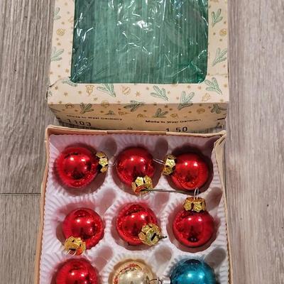 Vintage Mini Glass Ball Ornaments- Made in Western Germany