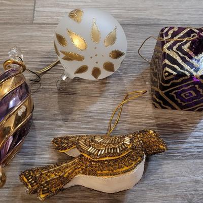 Vintage Purple & Gold Ornaments
