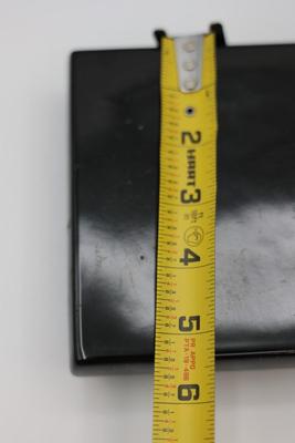 Black Porcelain Ginger Jar Vase w/ Base