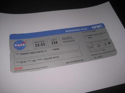 Imbue Are we there yet (Silver) NASA Boarding Pass to the Moon Art Print Poster