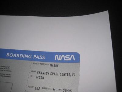 Imbue Are we there yet (Silver) NASA Boarding Pass to the Moon Art Print Poster