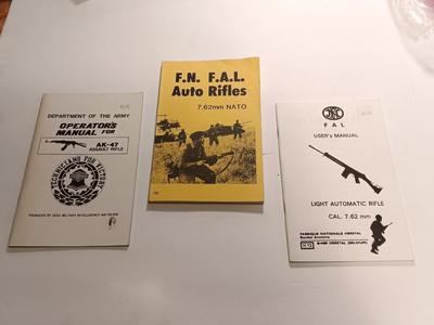 Books - Operators Manual for AK-47 Automatic F.N. F.A.L. Auto Rifles & F.A.L. User's manual Light auto rifle 7.62 MM