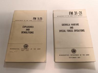 Books - FM 5-25 Explosives and Demolitions US ARMY AND FM 31-21 Guerrilla warfare and special operations