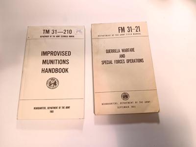 Books -TM 31-210 Improvised Munitions handbook & FM 31-21 Guerrilla Warfare and Special Operations